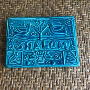 TYGE TILE SHALOM Peace Goodbye Pewabic Style Tile